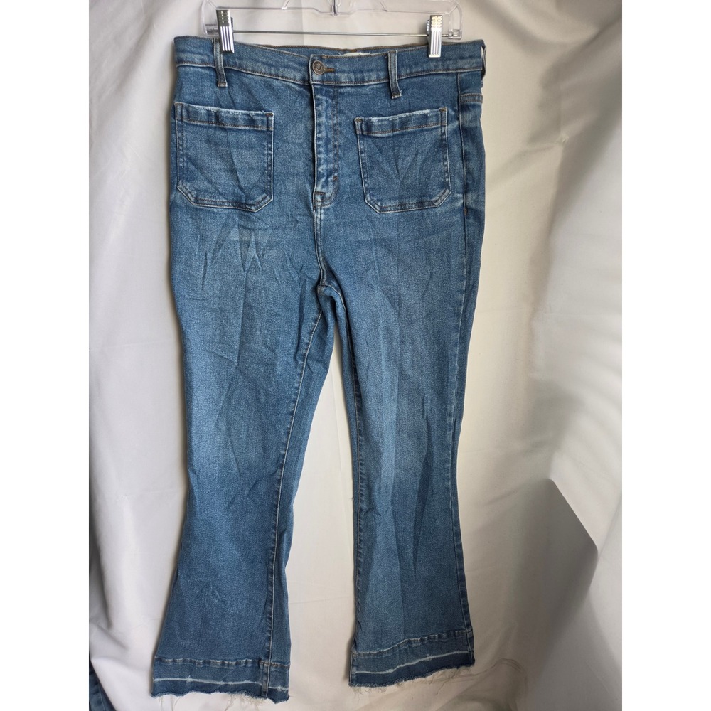 Kensie Savannah Jeans Womens Blue Medium Wash Flare High Rise